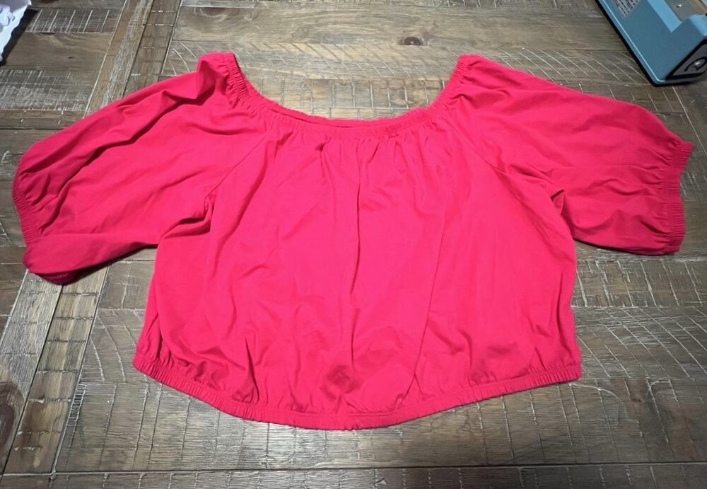 Old Navy Off The Shoulder Blouse NWT Pink Cropped Top Size XXL Spring Casual